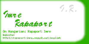 imre rapaport business card